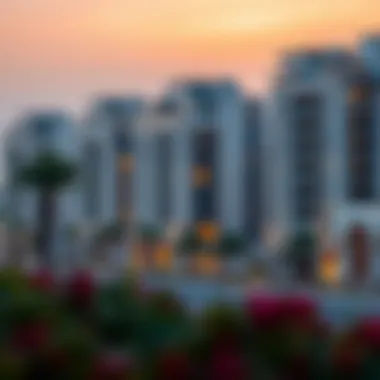 Luxury residential buildings near the border of Abu Dhabi and Dubai.