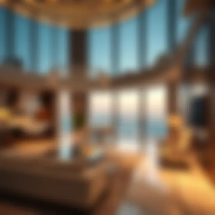 Luxurious Interior of Ajman Horizon Tower Elegant interior of Ajman Horizon Tower showcasing modern design and luxury amenities.