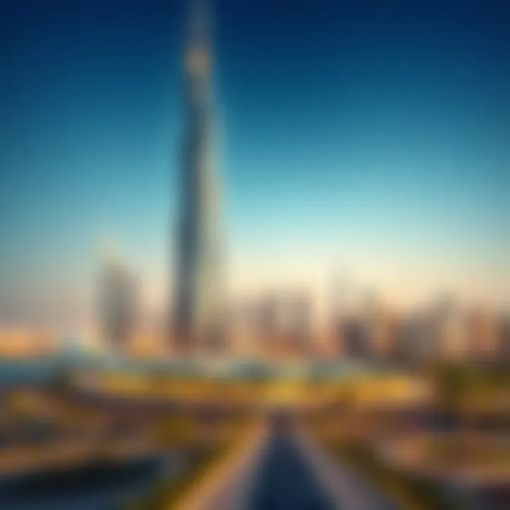 Ajman Horizon Tower Skyline Stunning skyline view showcasing Ajman Horizon Tower amidst Dubai's luxurious skyline.