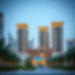 A panoramic view of Al Nahda Complex Towers showcasing architectural elegance