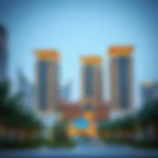 A panoramic view of Al Nahda Complex Towers showcasing architectural elegance