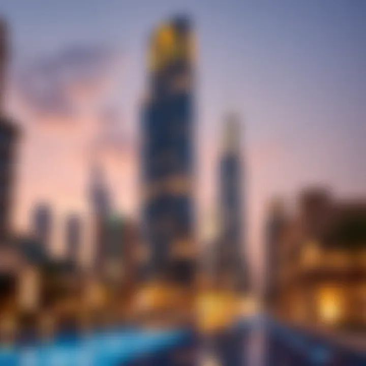 Architectural marvel of a skyscraper reflecting Dubai's skyline in Al Nakhil.