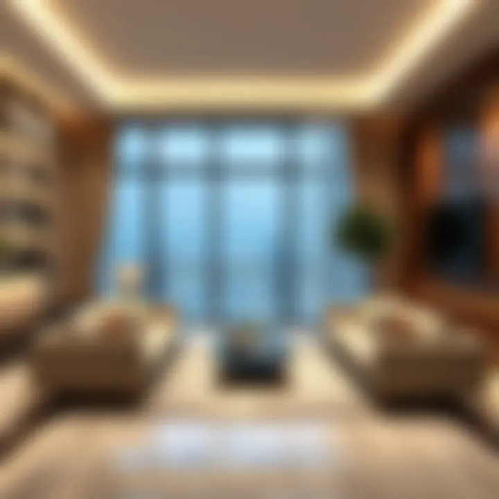 Luxurious living room interior of a residence in Al Shafar Tower