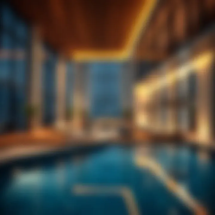 Amenities area featuring a pool and lounge in Al Shamsi Building