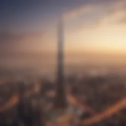Stunning view of Al Wasl Tower against the Dubai skyline