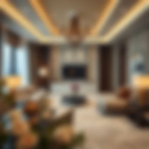 Luxurious living room showcasing modern design and elegance