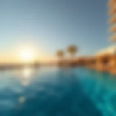 Beautiful rooftop pool with scenic views at Amwaj Building