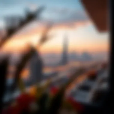 Scenic Balcony View of Dubai Skyline Scenic view of a Dubai skyline from a balcony