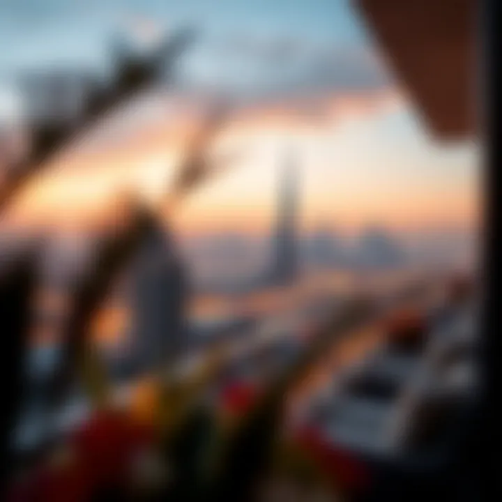 Scenic Balcony View of Dubai Skyline Scenic view of a Dubai skyline from a balcony