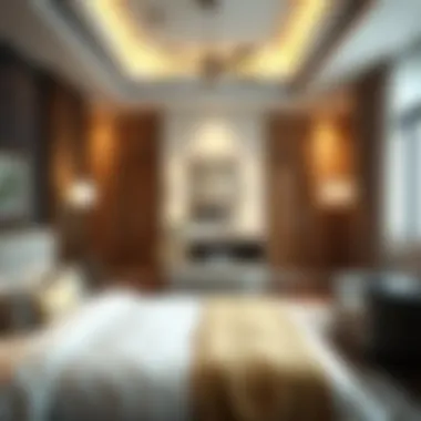 Elegant Bedroom Design in Service Apartment Elegant bedroom design showcasing comfort and style