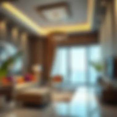 Luxurious living space within Avari Building featuring contemporary design