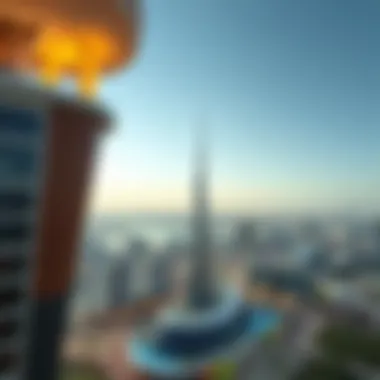 Dubai Skyline View from Bin Fardan Panoramic view of Dubai skyline from Bin Fardan Building