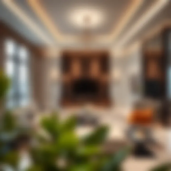 Luxurious living room interior at Bloom Heights Tower