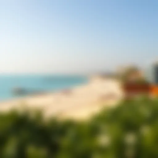A panoramic view of the pristine shoreline at Blue Waters Beach