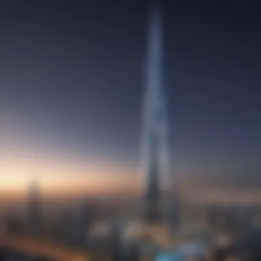 Blueprint of Burj Khalifa's Design Detailed blueprint of the Burj Khalifa highlighting its structural engineering
