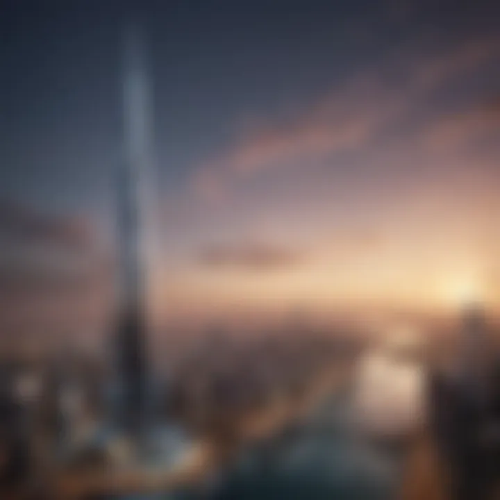 Graphical representation of financial models related to Burj Khalifa