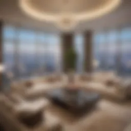 Luxurious living room interior in Burj Khalifa apartment