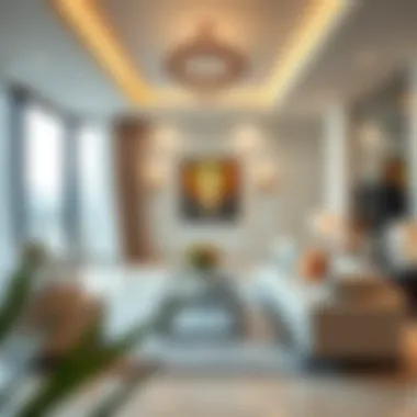 Sophisticated Apartment Interiors in Burjuman Spinneys Elegant interior of a luxury apartment in Burjuman Spinneys