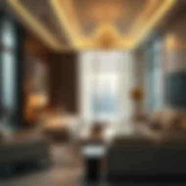 Luxurious interior design of a penthouse in Churchill Tower