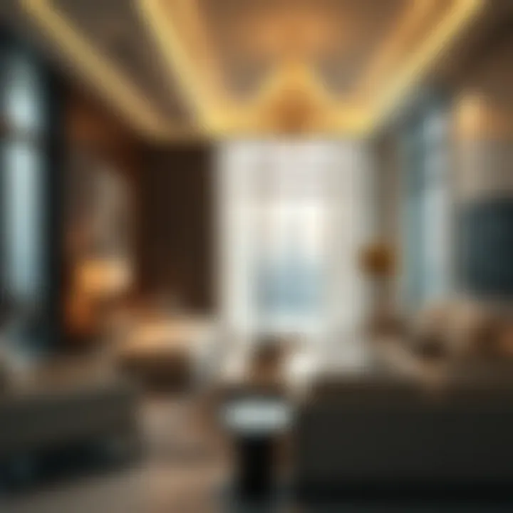 Luxurious interior design of a penthouse in Churchill Tower