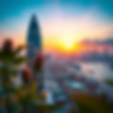 Breathtaking view of Como Tower at sunset