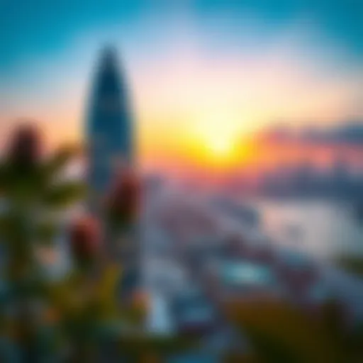 Breathtaking view of Como Tower at sunset