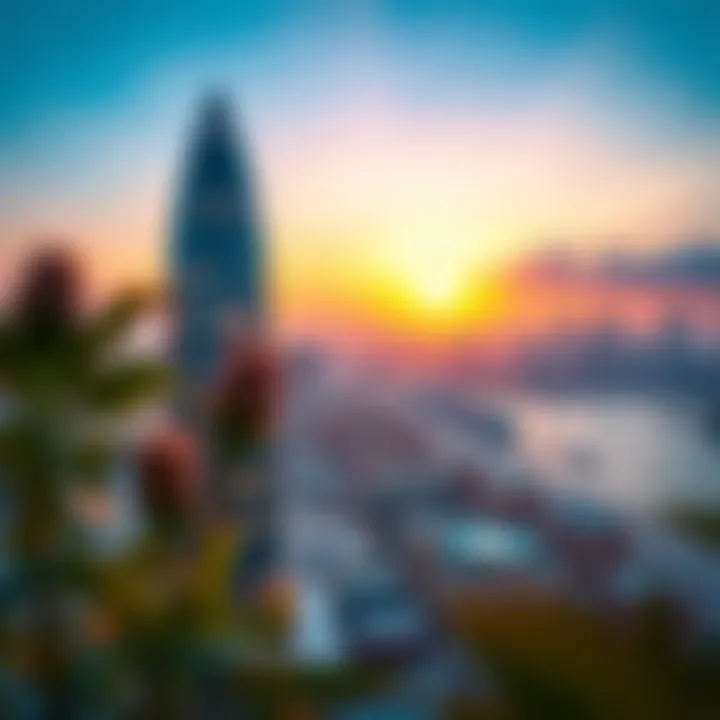 Breathtaking view of Como Tower at sunset