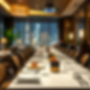 Gourmet dining setting in Pullman Jumeirah Lakes Towers restaurant