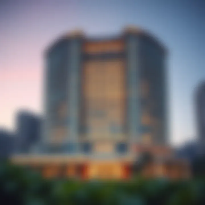 Stunning exterior of Pullman Jumeirah Lakes Towers Hotel showcasing modern architecture