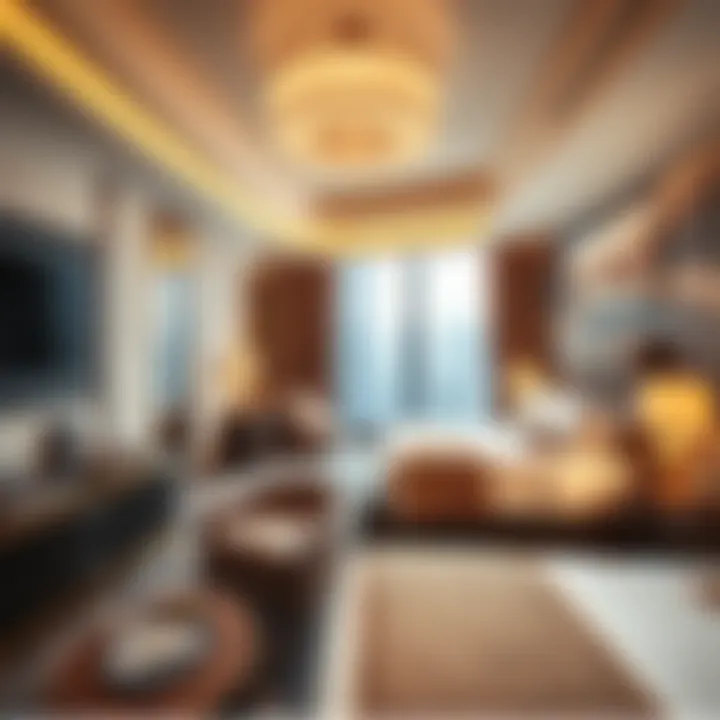 Luxurious guest room at Pullman Jumeirah Lakes Towers with elegant decor