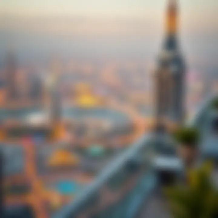 Panoramic Terrace View from Continental Tower Panoramic view from the terrace of the Continental Tower overlooking Dubai