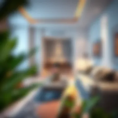 Cozy living area in a furnished studio with stylish furnishings