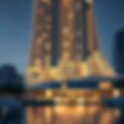 Stunning facade of Crown Tower Marina showcasing modern architectural design