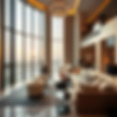Luxury Interiors of Da Vinci Tower Penthouse Luxurious interior of a penthouse suite in Da Vinci Tower