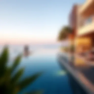 Luxurious infinity pool overlooking the waterfront at Damac Bay’s Edge