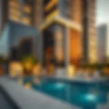 Stunning architectural facade of Dec Towers showcasing modern design