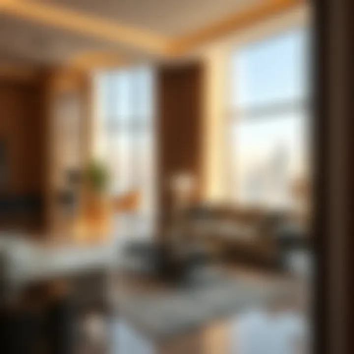 Interior Elegance of Dec Towers Luxurious living room interior in Dec Towers with elegant furnishings