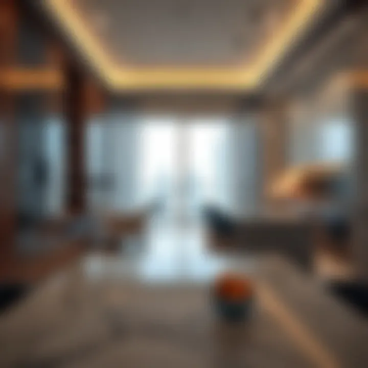 Modern Kitchen Design in Dec Towers Modern kitchen design within Dec Towers reflecting upscale living