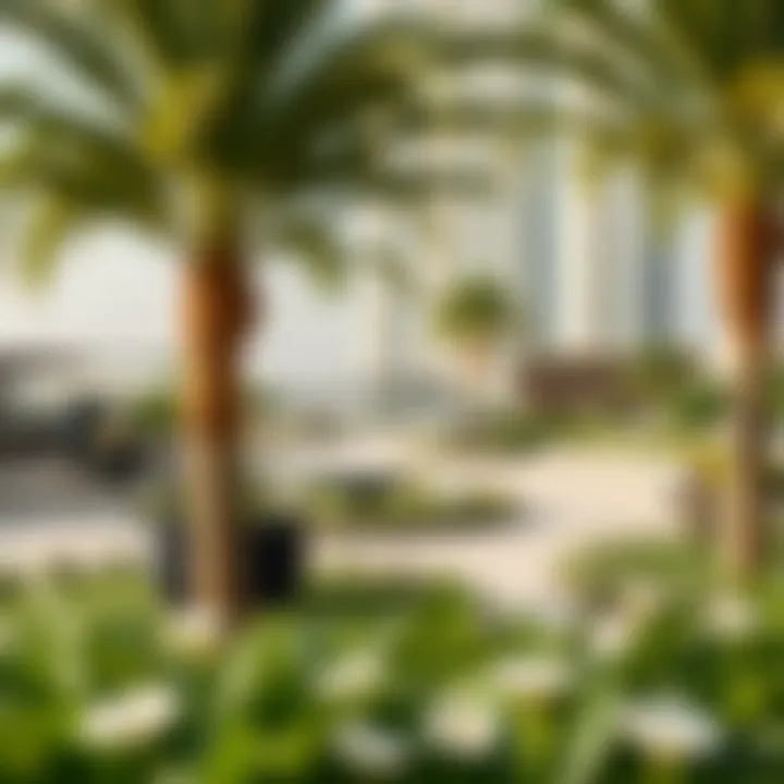 Amenities and Green Spaces at Desert Sun Tower Eco-friendly amenities and lush landscaping surrounding the Desert Sun Tower