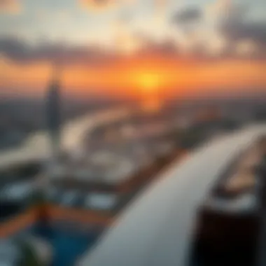 Rooftop View from Desert Sun Tower Breathtaking panoramic view from the rooftop of Desert Sun Tower overlooking Dubai skyline