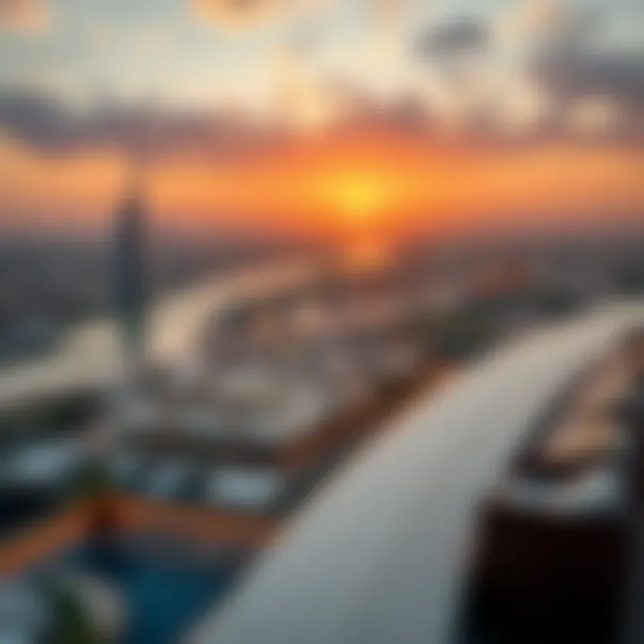 Rooftop View from Desert Sun Tower Breathtaking panoramic view from the rooftop of Desert Sun Tower overlooking Dubai skyline