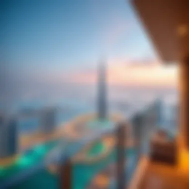 A panoramic view from a luxury balcony overlooking the city