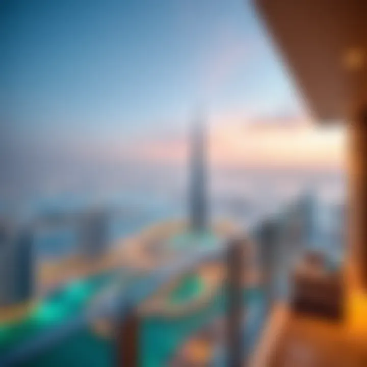 A panoramic view from a luxury balcony overlooking the city