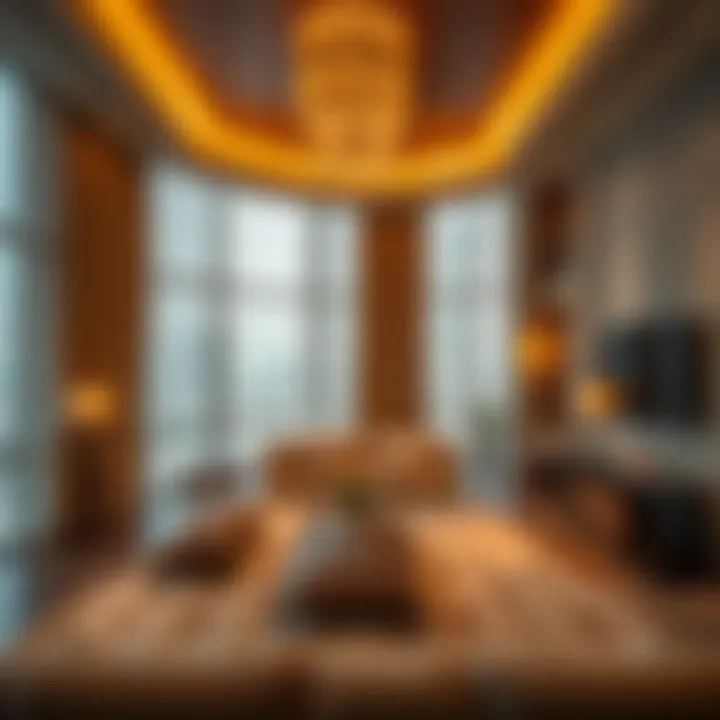 Luxurious Suite Interior at Dubai Hills Hotel Luxurious interior of a suite in Dubai Hills Hotel