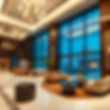 Chic Lobby Area of Edge by Rotana Modern lobby area of Edge by Rotana with chic furnishings