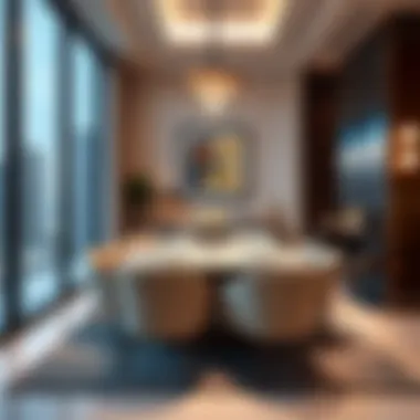 Chic Dining Space for Entertaining Elegant dining area in a high-end apartment