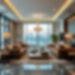 Luxurious living room in a Dubai apartment