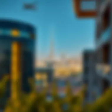 Stunning Dubai Skyline View from Ajmal Makan Stunning view of Dubai skyline from Ajmal Makan
