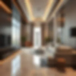 Luxurious apartment interiors showcasing modern design