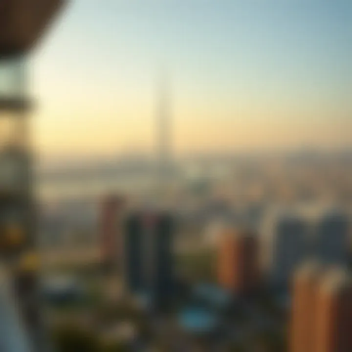 Prime Location of Al Mamsha Alef Panoramic cityscape view from Al Mamsha Alef illustrating its prime location